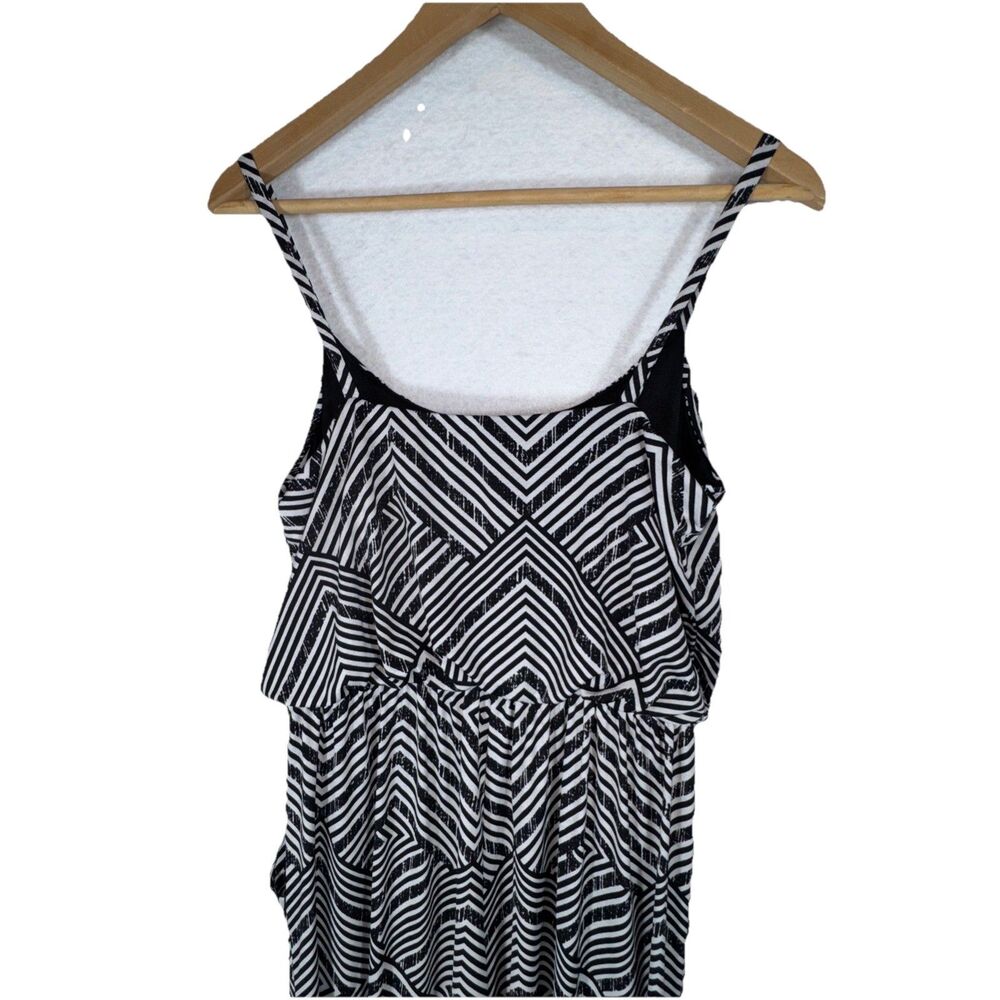 Gilli Black White Geometric Wide Leg Jumpsuit Spaghetti Straps Scoop Neck M - Picture 6 of 9